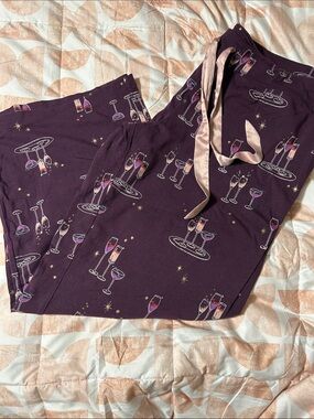 Soma Embraceable Purple Champagne Glass Pajama Pants